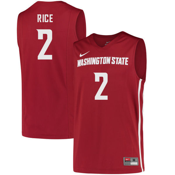 Washington State Cougars #2 Myles Rice College Basketball Jerseys Sale-Crimson